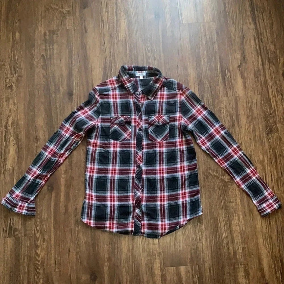 Marisol Long Sleeve Button Down Plaid Shirt Flannel - Picture 2 of 7